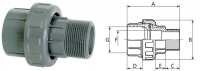 Муфта разъемная д. 50-1 1/2" с внешней резьбой  Coraplax (7404050)